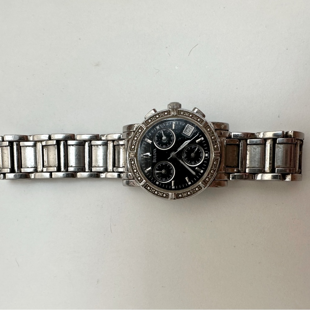 Bulova Crystal Bracelet Strap Watch, used - no box